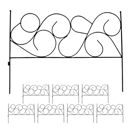 Metal Garden Edging, 8-Piece Art Nouveau Design