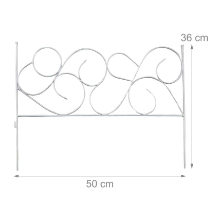 Metal Garden Edging, 8-Piece Art Nouveau Design