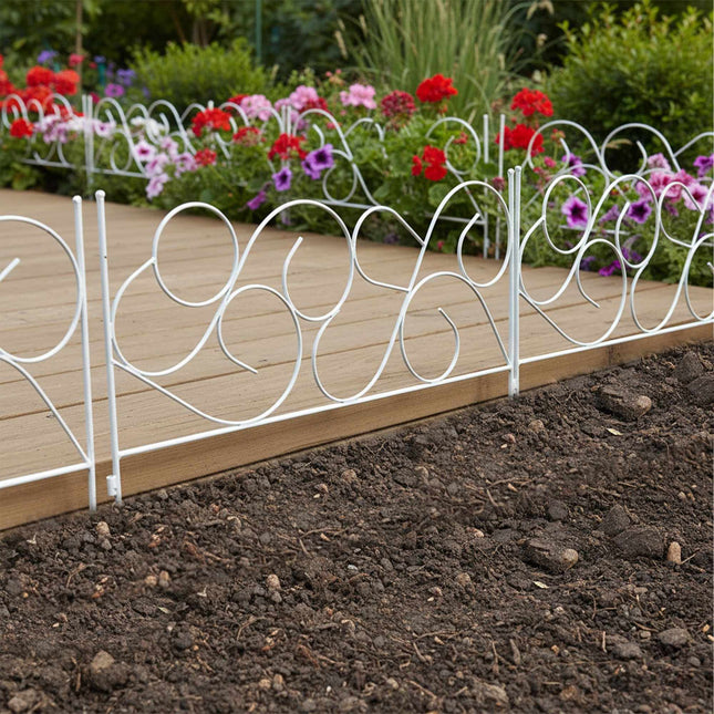 Metal Garden Edging, 8-Piece Art Nouveau Design