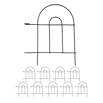 Metal Garden Fence, 10-Piece Classic Arch Design