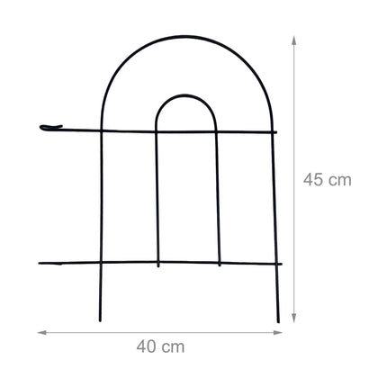 Metal Garden Fence, 10-Piece Classic Arch Design