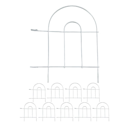 Metal Garden Fence, 10-Piece Classic Arch Design