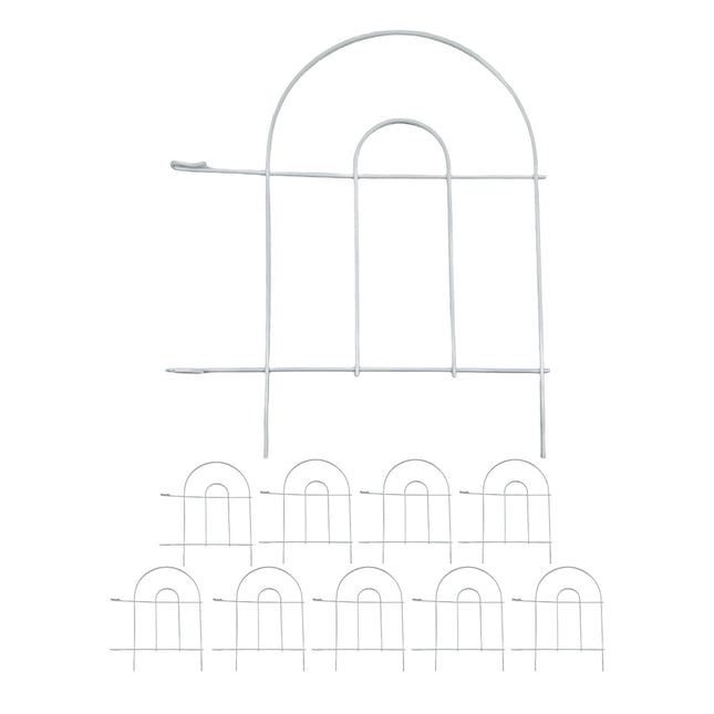 Metal Garden Fence, 10-Piece Classic Arch Design