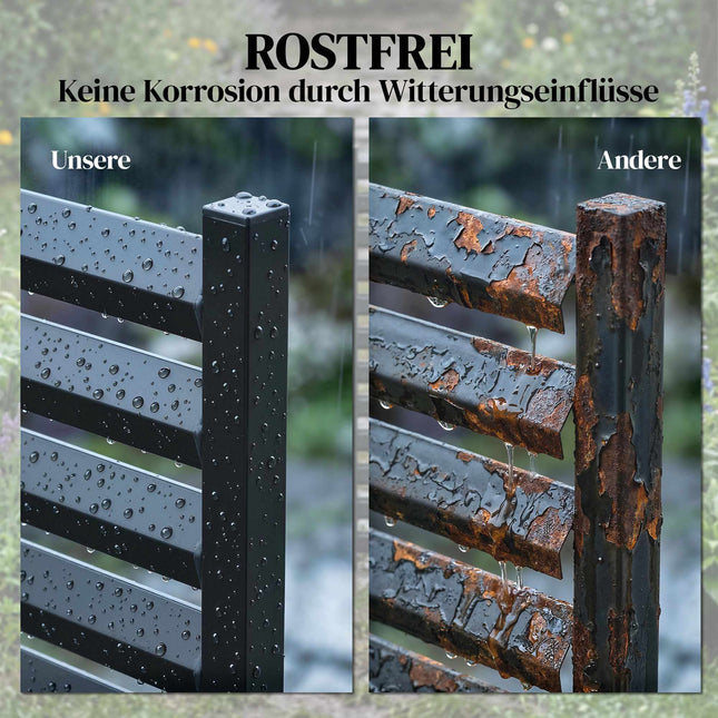 Metal Garden Fence Panels, 91 x 152 cm, Black, 2-Pack
