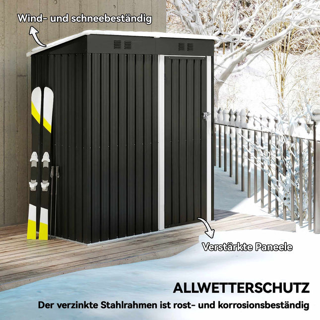 Metal Garden Shed 1.37m², Lockable with Ventilation
