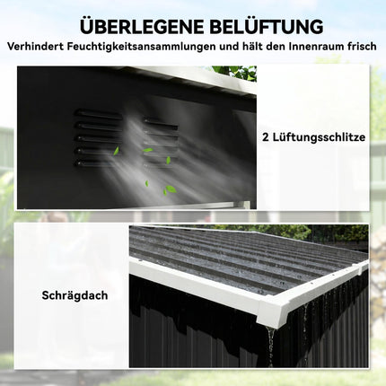 Metal Garden Shed 1.37m², Lockable with Ventilation
