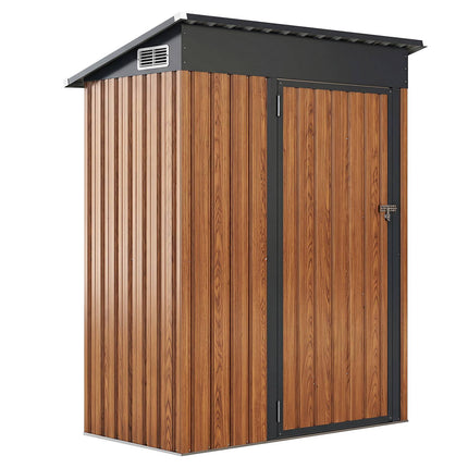 Metal Garden Shed 150x90.5x185 cm, Brown, Rustproof