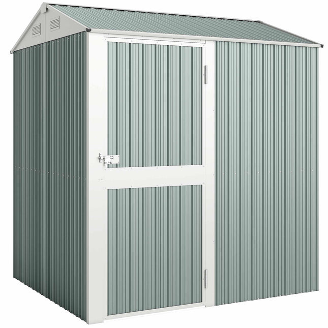 Metal Garden Shed, Galvanized Steel, Ventilated Roof