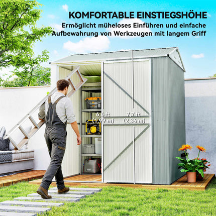 Metal Garden Shed, Galvanized Steel, Ventilated Roof
