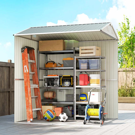 Metal Garden Shed, Galvanized Steel, Ventilated Roof