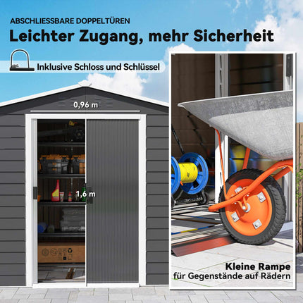 Metal Garden Shed, Weatherproof & Lockable, 240x206x198 cm