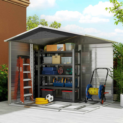 Metal Garden Shed, Weatherproof & Lockable, 240x206x198 cm