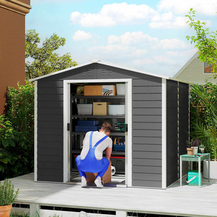 Metal Garden Shed, Weatherproof & Lockable, 240x206x198 cm