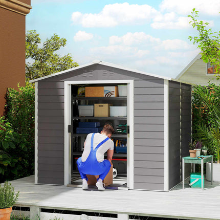 Metal Garden Shed, Weatherproof & Lockable, 240x206x198 cm