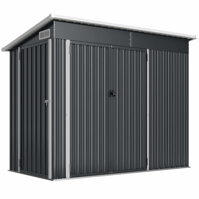 Metal Garden Shed with Double Doors, Lockable, Steel