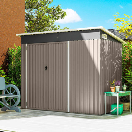 Metal Garden Shed with Lockable 3 Doors – 2.68 m²