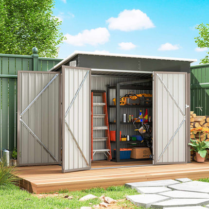 Metal Garden Shed with Lockable 3 Doors – 2.68 m²