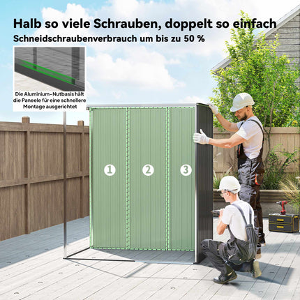Metal Garden Shed with Sliding Door, Dark Grey, 159x106x165 cm