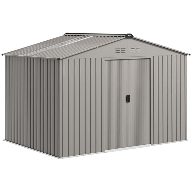Metal Garden Shed with Sliding Doors and Windows