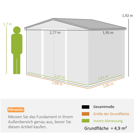 Metal Garden Shed with Sliding Doors and Windows