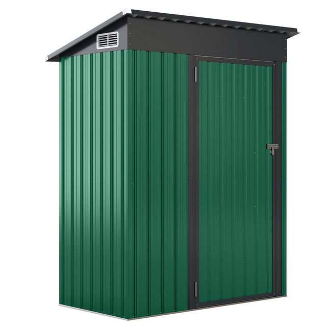 Metal Garden Shed with Sloped Roof, 150 x 90.5 x 185 cm