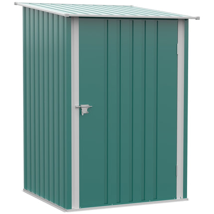 Metal Garden Shed with Sloped Roof, Lockable Door, 100x103x160 cm