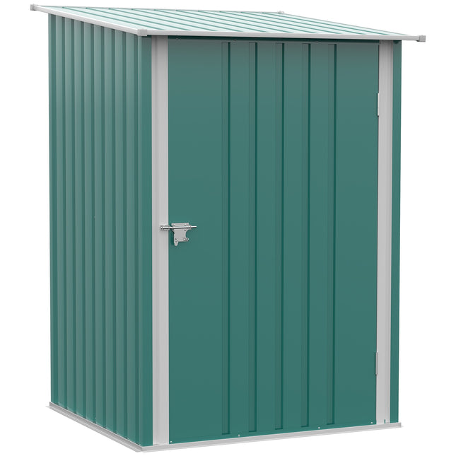 Metal Garden Shed with Sloped Roof, Lockable Door, 100x103x160 cm