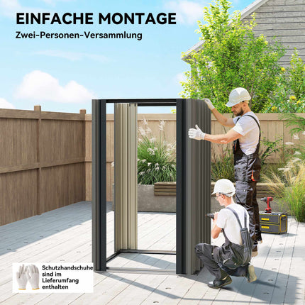 Metal Garden Shed with Ventilation, Lock, Gloves, 1.17 m²