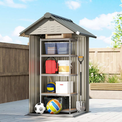 Metal Garden Shed with Ventilation, Lock, Gloves, 1.17 m²