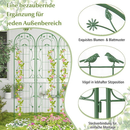 Metal Garden Trellis Set – 220cm, Rust-Resistant, 2-Pack