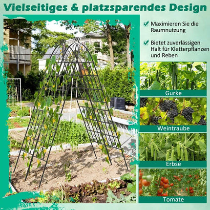 Metal Garden Trellis Set, 2-Pack, 180x50 cm, Black