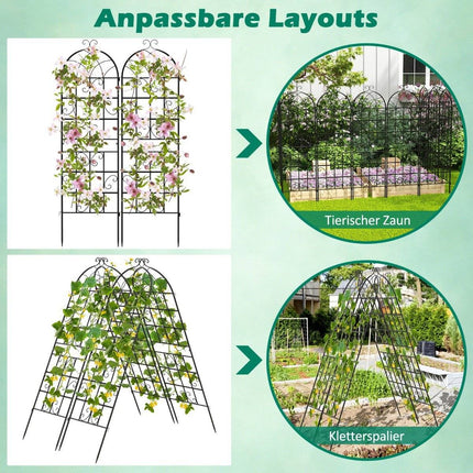 Metal Garden Trellis Set, 2-Pack, 180x50 cm, Black
