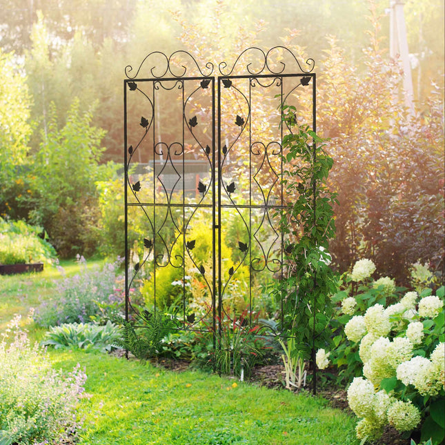 Metal Garden Trellis Set, 2-Pack, Rust-Resistant Steel
