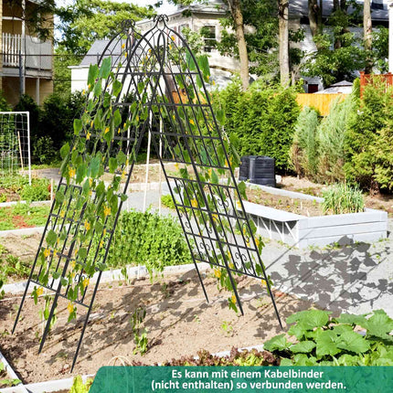 Metal Garden Trellis Set, 4-Pack, 180x50 cm, Black