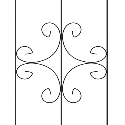 Metal Garden Trellis Set, Black, 50x180 cm, 2-Pack