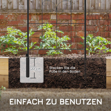 Metal Garden Trellis Set, Black, 50x180 cm, 2-Pack