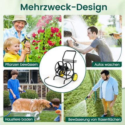 Metal Hose Cart – 70m Capacity, 20mm Hose, Black