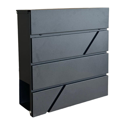 Metal Mailbox with Newspaper Slot and Lock