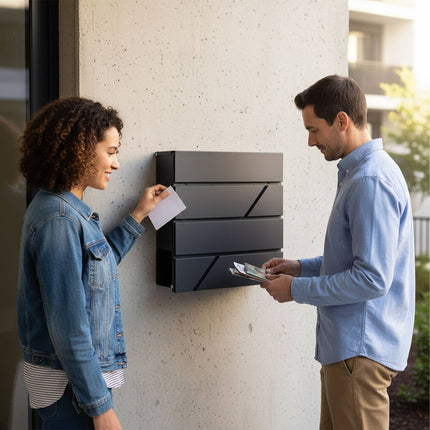 Metal Mailbox with Newspaper Slot and Lock