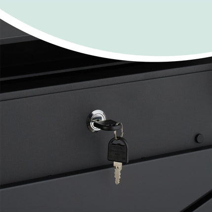 Metal Mailbox with Newspaper Slot and Lock