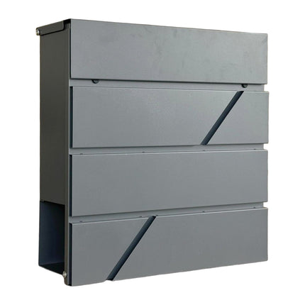 Metal Mailbox with Newspaper Slot and Lock