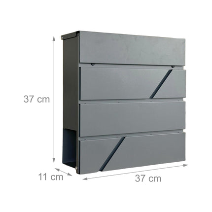 Metal Mailbox with Newspaper Slot and Lock