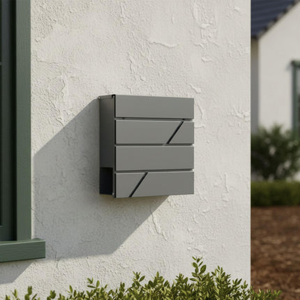 Metal Mailbox with Newspaper Slot and Lock