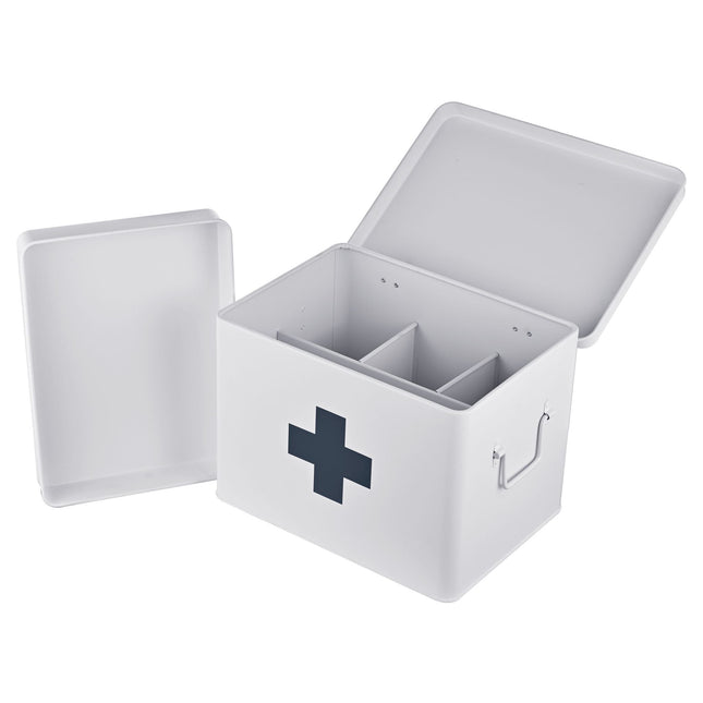 Metal Medicine Storage Box with 4 Compartments