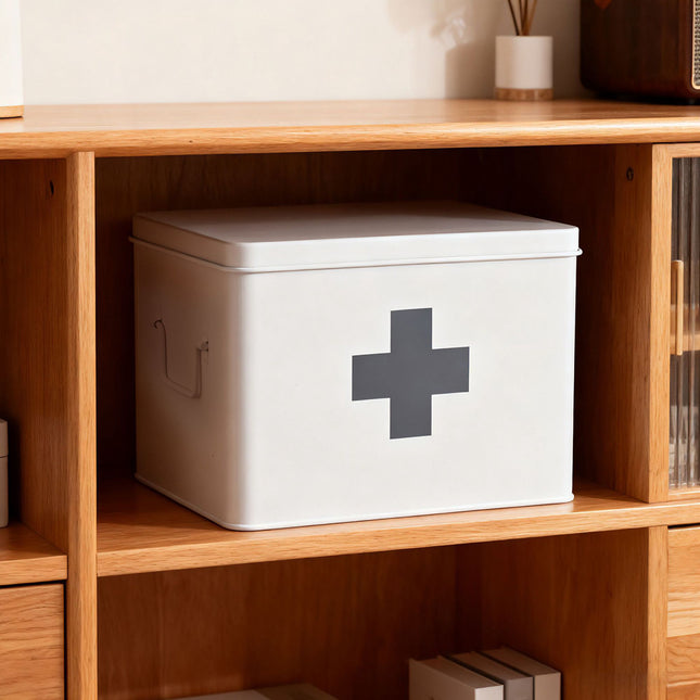 Metal Medicine Storage Box with 4 Compartments