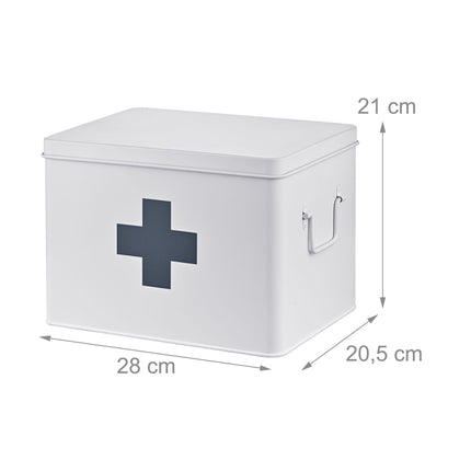 Metal Medicine Storage Box with 4 Compartments