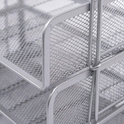 Metal Mesh Document Organizer, 4-Tier A4, Side Racks
