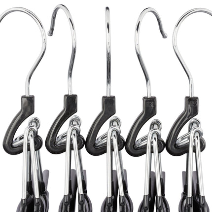 Metal Pants Hangers, Black PVC-Coated Clamp Holders