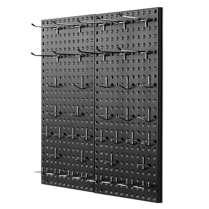 Metal Pegboard Panels 2 Pack, 24 x 12 in, 88 lb Capacity, Black