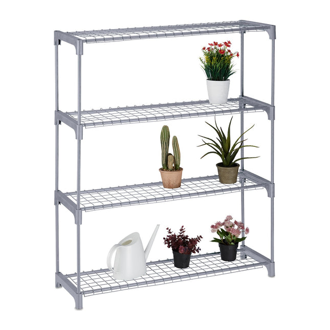 Metal Plant Rack with 4 Shelves for Indoor Use